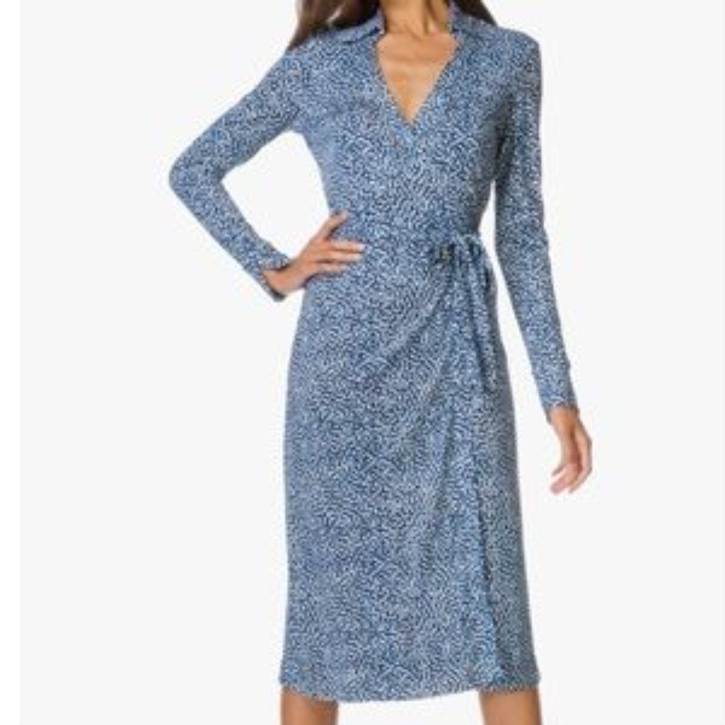 Diane Von Furstenberg Cybil Wrap Dress In Beads Peacock
